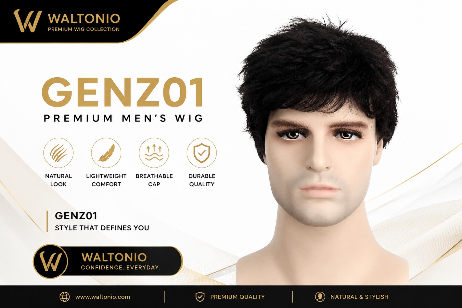 GENZ01 জেন্টস ফুল উইগ